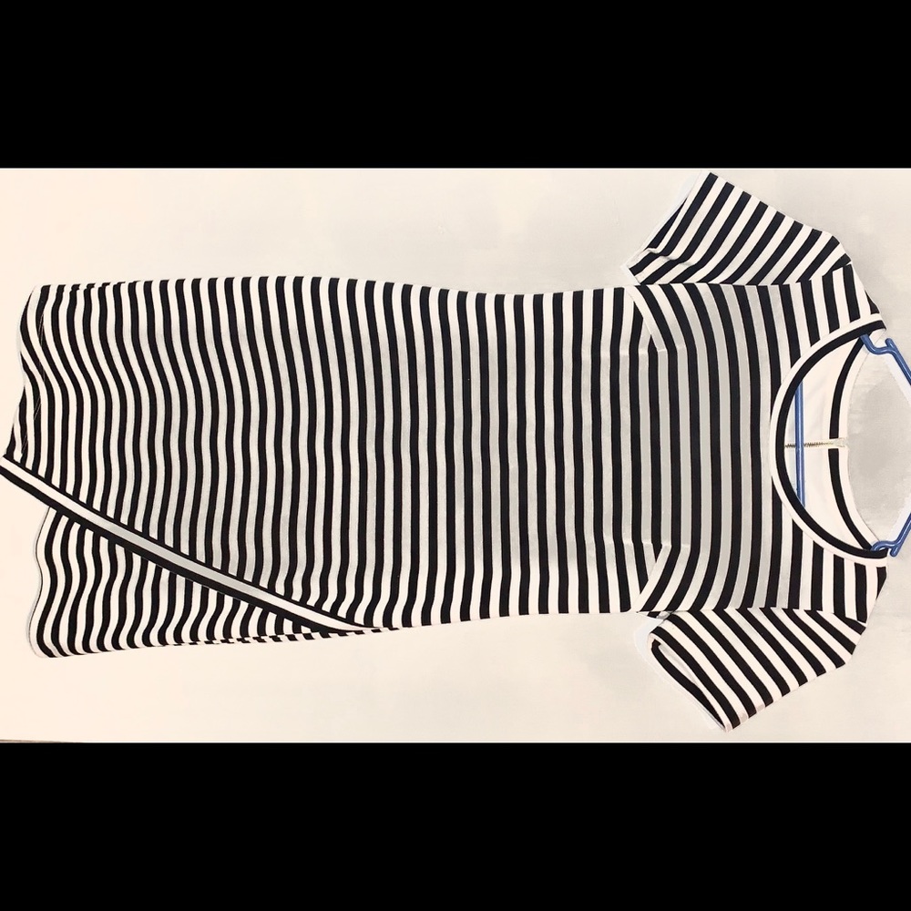 Calvin Klein Asymmetrical Striped Dress
